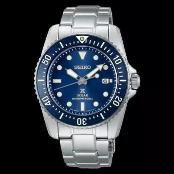 Seiko Prospex Sea Series SNE585P1 Solar 200M Синий циферблат 38,5 мм Часы SNE585 синий