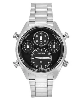 Seiko Prospex Speedtimer хронограф из нержавеющей стали с черным циферблатом и солнечной батареей SFJ003P1 100M мужские часы чёрный