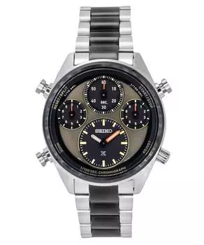 Seiko Prospex Speedtimer Limited Edition Хронограф из нержавеющей стали с коричневым циферблатом на солнечной батарее SFJ005P1 100M Мужские часы коричневый