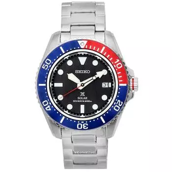 Seiko Prospex Stainless Steel Black Dial Solar Diver s SNE591 SNE591P1 SNE591P 200M Мужские часы