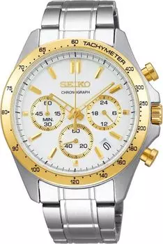 SEIKO Second Chronograph Quartz Watch SBTR024 Белый x Золотой [Seiko] 1/5 Мужские []