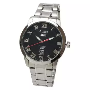 SEIKO Seiko ALBA Alba Black Sunbeam AV3273X1 кварцевые мужские часы из нержавеющей стали с аналоговыми часами, календарем и датой, с указанием дня недели