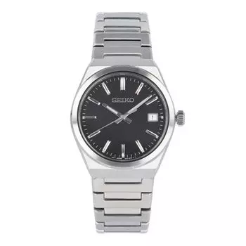 SEIKO SEIKO CONCEPTUAL часы мужские водонепроницаемые кварцевые аналоговые 3-стрелочные нержавеющая сталь металл серебристый черный SUR557P