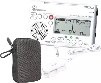 SEIKO STH200 Специальный набор: STH200WH Белый + STM30WH Белый + Кейс Тюнер Метроном и Клип-микрофон Оригинальный чехол для аксессуаров STH200 Seiko