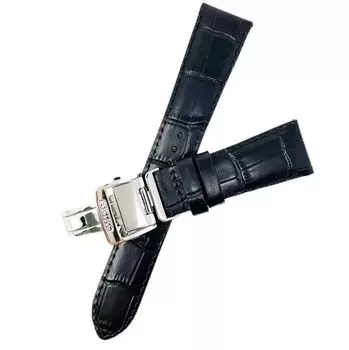 Seiko Time Lab Co., Ltd. Ремешок для часов SEIKO из коровьей кожи с пряжкой D, черный, для мужских часов (В комплект входит набор для ухода) (18мм)