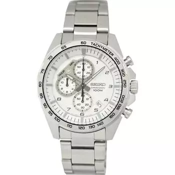 Seiko Унисекс ИМПОРТ (Хронограф SS Браслет 100M SV Мужской) часы