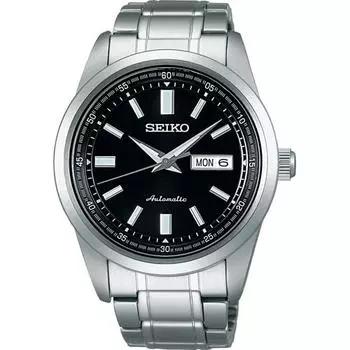 Seiko унисекс SARV003 (механический) Круглые часы из серебристой нержавеющей стали *Задняя крышка:Аналог из нержавеющей стали