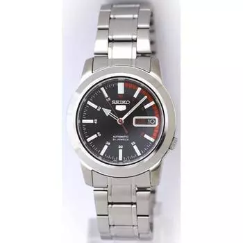 Seiko унисекс SNKK31K1 (Seiko5 SS Браслет RD/BK Мужской) часы