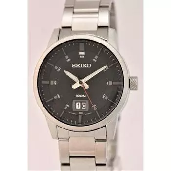 Seiko унисекс SUR269P1 (Seiko кварцевые мужские часы BK металлический браслет SS 100M D 42 мм) часы