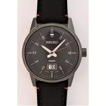 Seiko унисекс SUR271P1 (Seiko кварцевые мужские часы с нейлоновым ремешком BK IP 100M D 42 мм) часы