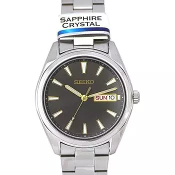 Seiko унисекс SUR343P1 (Браслет кварцевый SS 100M серый мужской) часы