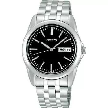 Seiko Watch наручные часы Seiko Selection мужские кварцевые часы SCXC013 серебристые чёрный/серебряный