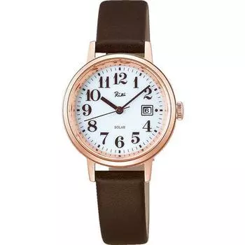 Seiko женские AKQD403 (Женский кожаный ремешок Riki) Круглые аналоговые часы