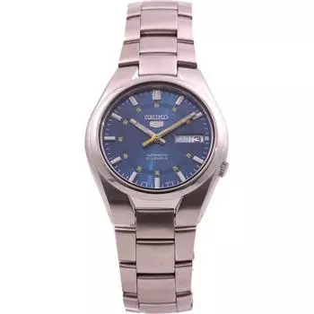 Seiko женские SNK615K1 (Seiko5 SS BD/D BL) Круглые часы серебряные аналоговые