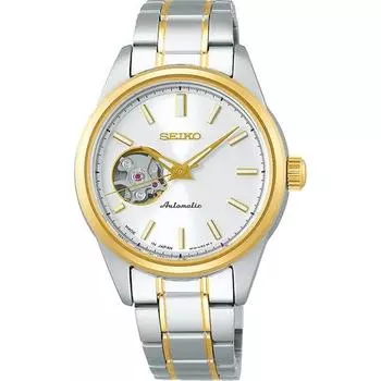 Seiko женские SSDE008 (Seiko Selection Женский металлический браслет) Круглые часы серебряные аналоговые