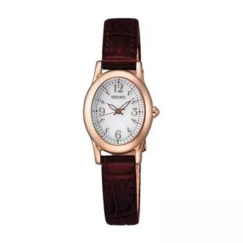 Seiko женские SWFA148 (Тиссэ) Овальные часы из коричневой нержавеющей стали *Задняя крышка:Аналог из нержавеющей стали
