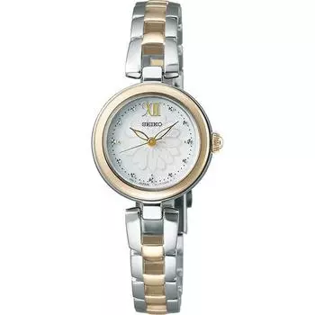 Seiko женские SWFA198 (Женская металлическая группа SEIKO SELECTION) Круглые часы, серебро *Частично золото