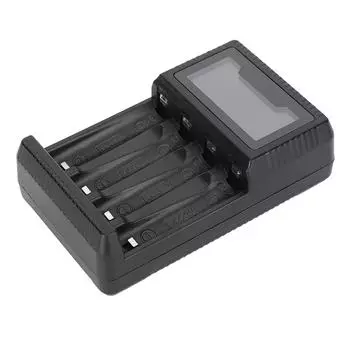 SEIVI PC Black интеллектуальная защита USB ЖК-дисплей экран четыре слота зарядное устройство для AA AAA