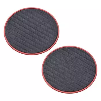 SEIWA Car Interior Supplies Non-Slip Mat Drink Pocket Mat Carbon Pattern Black 2 Pieces W866