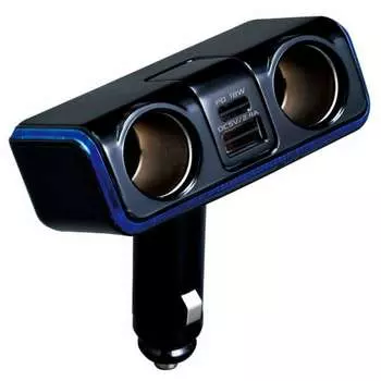 SEIWA Car Supplies Cigarette Socket Expansion Distributor 2 Sockets 2 Illumination Sockets Direct Type TYPE-C F296