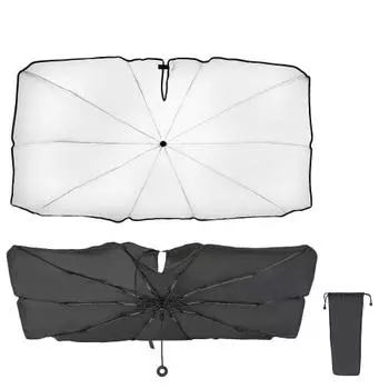 SEIWA Sunshade for Cars, Front One Touch Sunshade, S Size (Windshield Compatible Size W1280mm x H720mm) IMP204 Shaftless, No Rod, The shaft is a strin