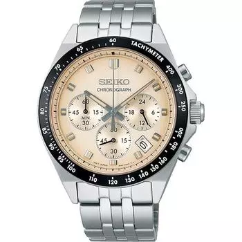 Сейко SBTR045 (SEIKO SELECTION S Series кварцевый хронограф мужской металлический ремешок) Круглые часы, серебро
