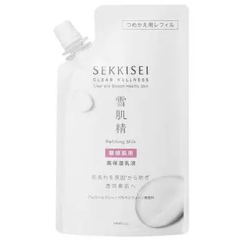 Sekkisei clear wellness for sensitive skin refining milk ss refill high moisturizing emulsion pore 120ml
