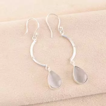 Selenite Gemstone 925 Solid Silver Jewelry Handmade Earrings 2.60 Gift For Her EE-43-43