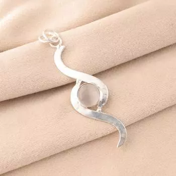 Selenite Gemstone 925 Sterling Silver Jewelry Handmade Pendant Gift For Wife PP-44-37