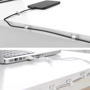Self-adhesive Cable Fixed Clip Data Line Storage Car Desktop Office Cable Fixed Device Multi-functional Cable Wire Management белый