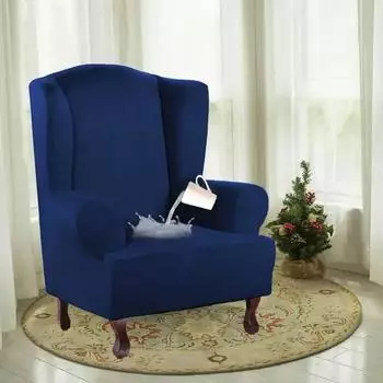 SELL-Wingback Chair Cover All-inclusive King Back Armchair Sofa Slipcover for Living Room Wing Chair Furniture Protector Cover