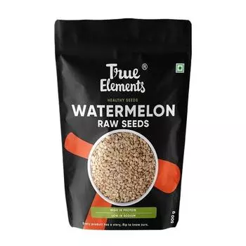 Семена арбуза True Elements 500 г - Семена с высоким содержанием белка | Сырые семена арбуза для еды | Сырые семена | Богаты питательными веществами | Источник антиоксидантов