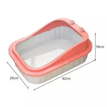 Semi Enclosed Cat Litter Box Splash Proof Cat Toilet Cat Dropper Cat Toilet Cat Litter Box Free Cat Litter Scoop Cat Litter Box розовый