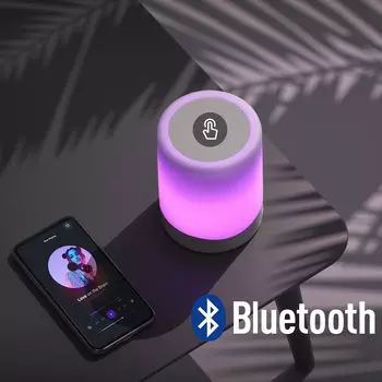 Сенсорная прикроватная лампа — динамик Bluetooth, ночник с регулируемой яркостью, уличная настольная лампа с интеллектуальным сенсорным управлением, лучший подарок для подростков, детей, детей