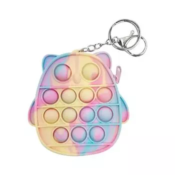 Сенсорные игрушки-мини-кошелек Push Bubble, детская сумка, силиконовый кошелек для монет