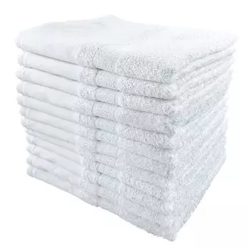 Sensyu Towel обычные белые полотенца плоский набор из сделанных на лицо 240 для коммерческой косметической общественности оптовые закупки Простые в использовании (с набивкой), 12, стандартный, белый