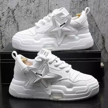 Sepatu Kasual Antik Pria Desainer Pria Mewah Kasual Klasik Semua Cocok dengan Sol Tebal Luar Ruangan Sneakers untuk Olahraga 38 чёрный