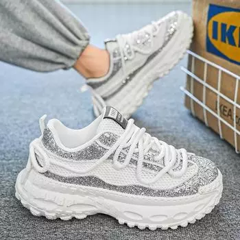 Sequins personality heightening platform dad shoes men s 2025 new summer casual sports shoes teen trendy shoes 39