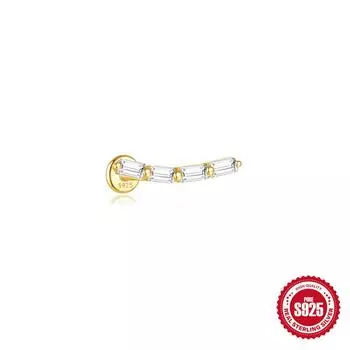 Серьга-гвоздик для пирсинга ушной косточки из стерлингового серебра 925 пробы с бриллиантовой бахромой и геометрическим узором 16G Devil s Eye Diamond