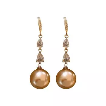 Серьги Alien Pearl с изысканным французским дизайном и подвеской для женщин One Size золотой
