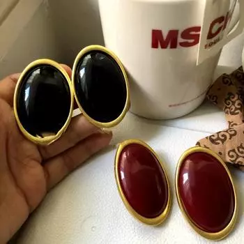 Серьги Ankela Red Oval для женщин, ретро-дизайн для женщин, модные элегантные серьги-гвоздики, легкие, роскошные и высококачественные ювелирные изделия чёрный