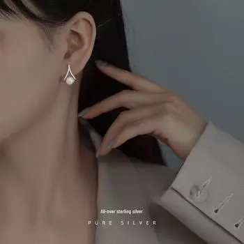 Серьги Banyan Tree S925 из корейского серебра с жемчугом — модный тренд 2021 года, стиль знаменитостей ES1616 золотой