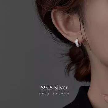 Серьги Banyan Tree с квадратным цирконием из серебра 925 пробы — уникальный дизайн, холодный стиль, универсальный вариант. ES2385, 925 Silver платиновый