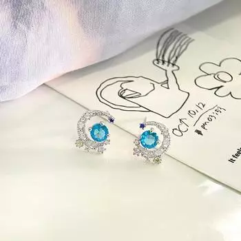 Серьги Blue Star Moon, легкие, роскошные, изысканные, блестящие, серьги, нишевый дизайн