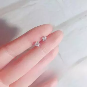 Серьги Cherry Blossom, женские, корейский выпуск, темпераментные серьги, простые и маленькие серьги для модных женщин серебряный