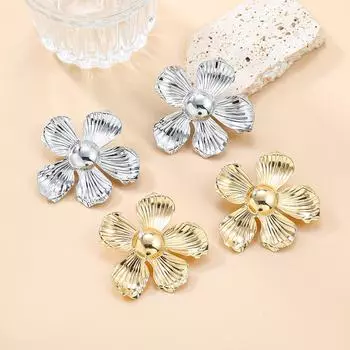 Серьги-цветы из сплава Spring - женские металлические серьги-цветы в европейском и американском стиле золотой