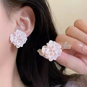 Серьги-цветы Super Fairy Pure White, женские летние розовые серьги-гвоздики в стиле отпуска, ретро-серьги во французском стиле