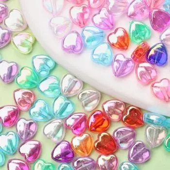 Серьги DIY акриловый браслет ожерелье 150 шт. свободные бусины бусины 8,5*9 мм для изготовления ювелирных изделий в форме сердца Подвески аксессуары 150Pcs разноцветный