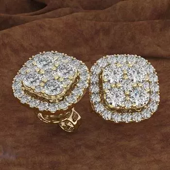 Серьги для женщин 14-каратного золота с бриллиантами перидот Oorbellen Bijoux Femme Bizuteria серьги-гвоздики золотые украшения золотой