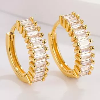 Серьги Fashion Row Diamond, процесс гальванизации циркония, Ins Wind Niche Design, передовое чувство, холодный ветер, женственность